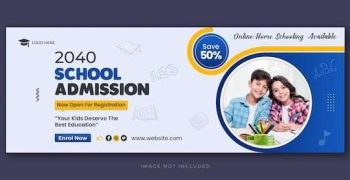 Premium PSD School Admission Social Media & Facebook Cover Templates